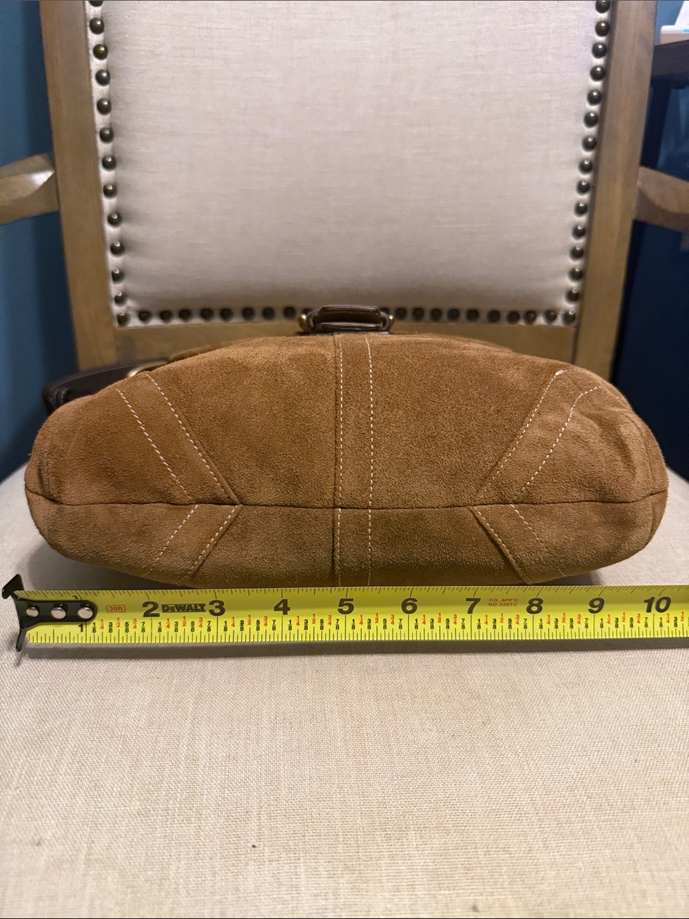 Vintage Coach Suede Shoulder Bag - Picture 4 of 13